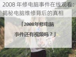 2008 年修电脑事件在线观看：揭秘电脑维修背后的真相