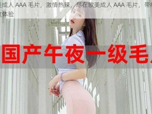 欧美成人 AAA 毛片，激情热辣，尽在欧美成人 AAA 毛片，带给你极致体验