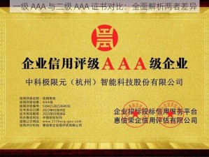 一级 AAA 与二级 AAA 证书对比：全面解析两者差异