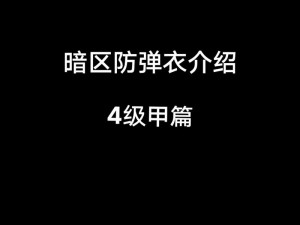 以暗区突围4级甲推荐为核心的全面指南：选甲攻略与实战解析