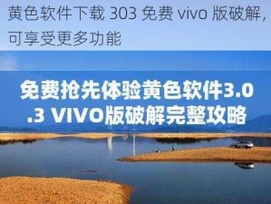 黄色软件下载 303 免费 vivo 版破解，可享受更多功能