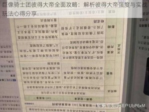 巨像骑士团彼得大帝全面攻略：解析彼得大帝强度与实战玩法心得分享