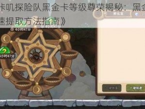 《咔叽探险队黑金卡等级尊荣揭秘：黑金币快速提取方法指南》