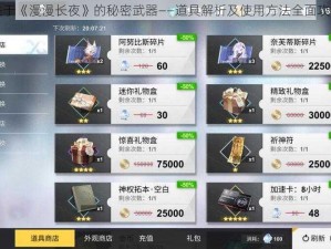 关于《漫漫长夜》的秘密武器——道具解析及使用方法全面攻略