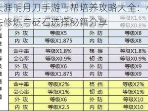 天涯明月刀手游丐帮培养攻略大全：心法修炼与砭石选择秘籍分享