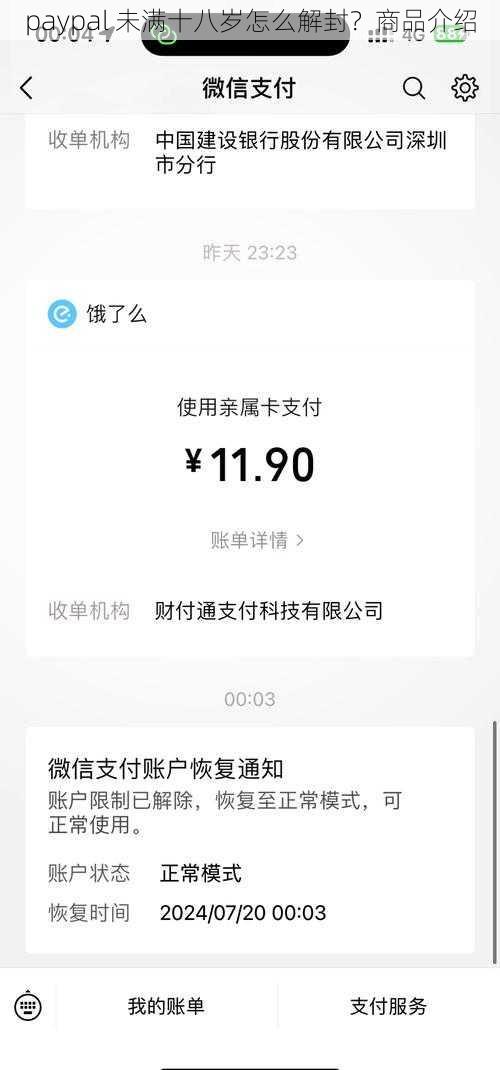 paypal 未满十八岁怎么解封？商品介绍