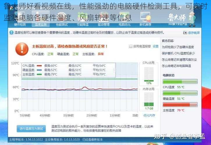 鲁大师好看视频在线，性能强劲的电脑硬件检测工具，可实时监测电脑各硬件温度、风扇转速等信息