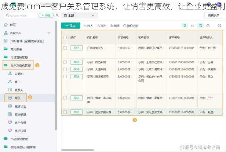 成免费.crm——客户关系管理系统，让销售更高效，让企业更盈利