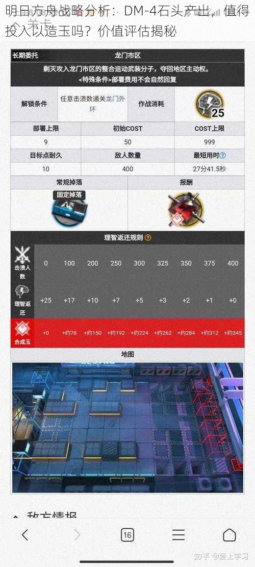 明日方舟战略分析：DM-4石头产出，值得投入以造玉吗？价值评估揭秘