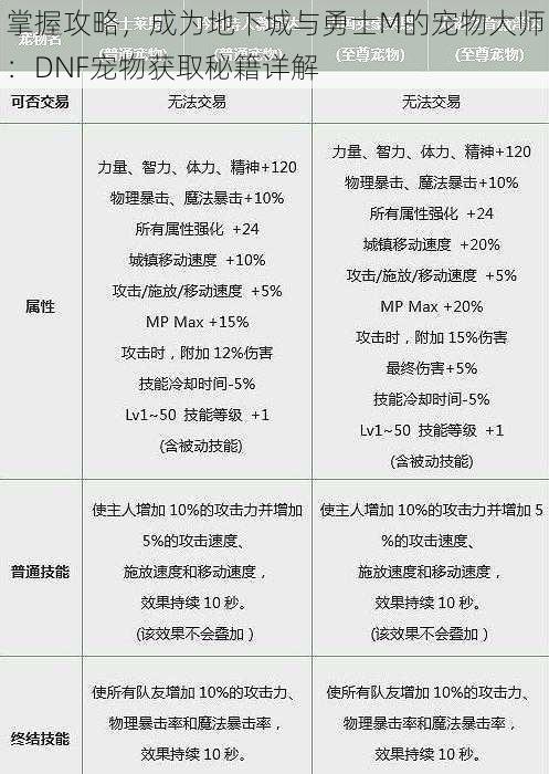 掌握攻略，成为地下城与勇士M的宠物大师：DNF宠物获取秘籍详解