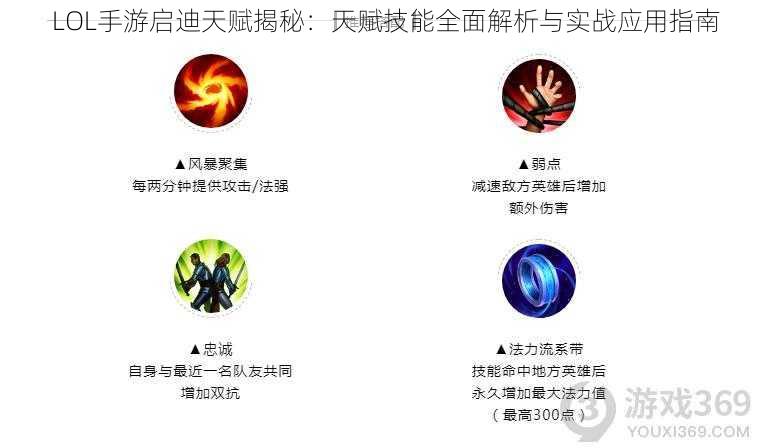 LOL手游启迪天赋揭秘：天赋技能全面解析与实战应用指南