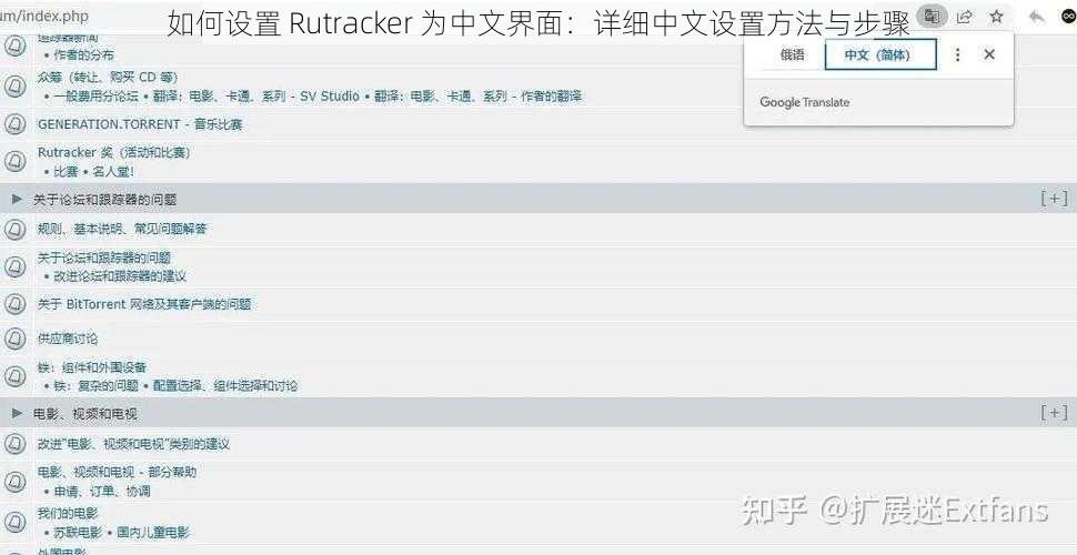 如何设置 Rutracker 为中文界面：详细中文设置方法与步骤