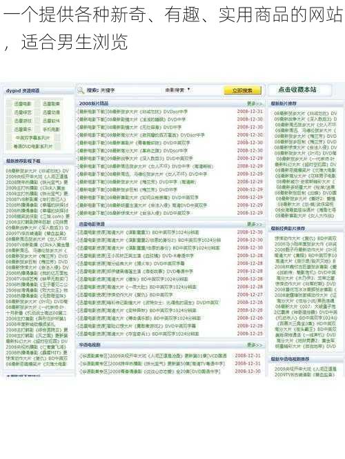 一个提供各种新奇、有趣、实用商品的网站，适合男生浏览