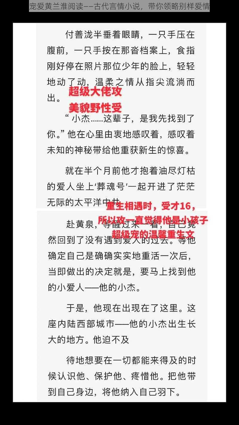 遗世宠爱黄兰淮阅读——古代言情小说，带你领略别样爱情故事