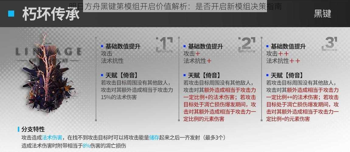 明日方舟黑键第模组开启价值解析：是否开启新模组决策指南