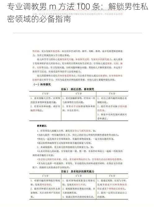 专业调教男 m 方法 100 条：解锁男性私密领域的必备指南