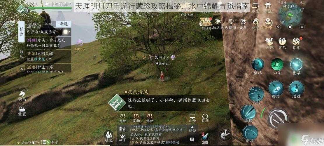 天涯明月刀手游行藏珍攻略揭秘：水中锦鲤寻觅指南