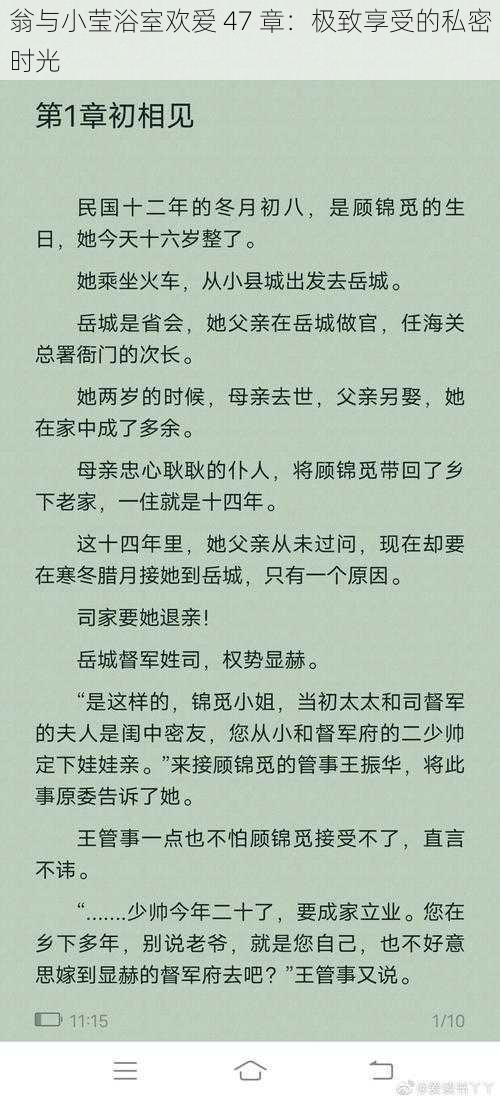 翁与小莹浴室欢爱 47 章：极致享受的私密时光