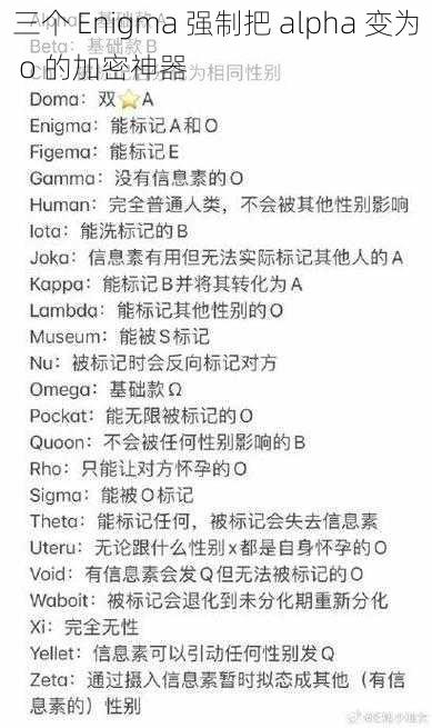 三个 Enigma 强制把 alpha 变为 o 的加密神器