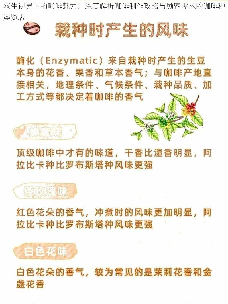 双生视界下的咖啡魅力：深度解析咖啡制作攻略与顾客需求的咖啡种类览表