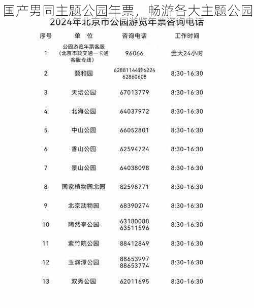 国产男同主题公园年票，畅游各大主题公园